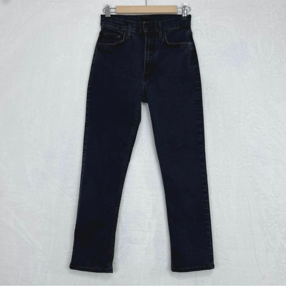 MOTHER Jeans High Waisted Rider Ankle Straight 26 Black Not Guilty Denim